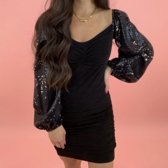 Peach Love NWT Black Dress Small - Picture 1 of 10